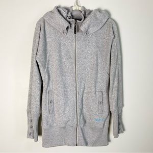 Burton Minx DryRide Full Zip Longline Jacket Sweater Fleece Heather Grey Large